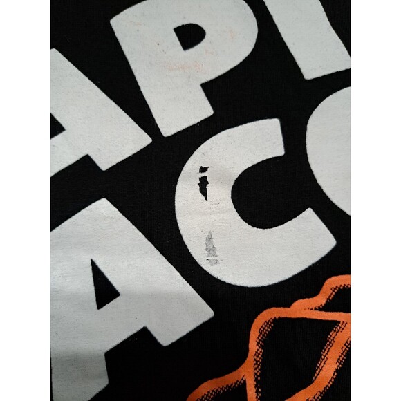 Denim & Flower Ricky Singh Papi's Tacos Black T-shirt Graphic Tee Women's XL - Picture 7 of 15